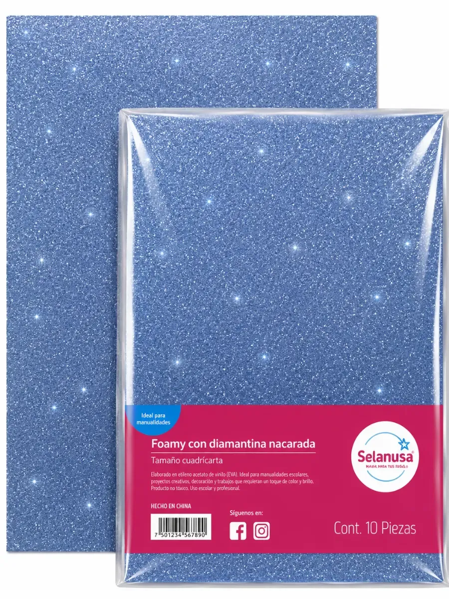 Foamy Diamantina 43×56 cm Azul 107 (Paq. 5 pzas) – Mayoreo Foamy Diamantina 43×56 cm Azul 107 (Paq. 5 pzas) – Mayoreo