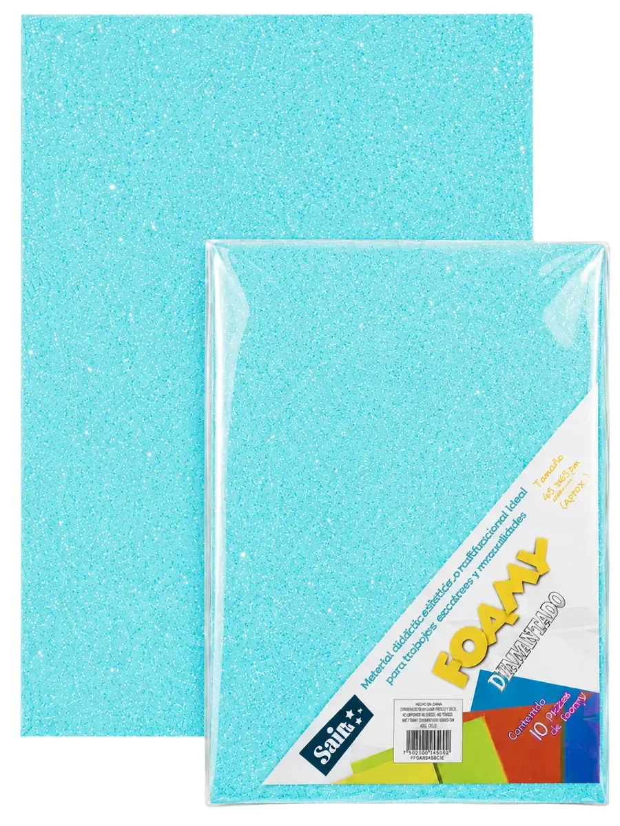 foamy azul pastel diamantado 43x56 mayoreo mexico paquete 5 pliegos