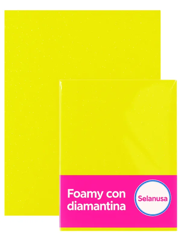 Foamy con Diamantina Canario (43×56 cm) Paq c/5