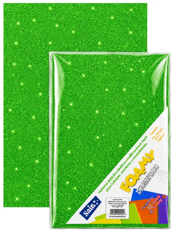 foamy verde limon diamantado paquete 5 piezas mayoreo mexico