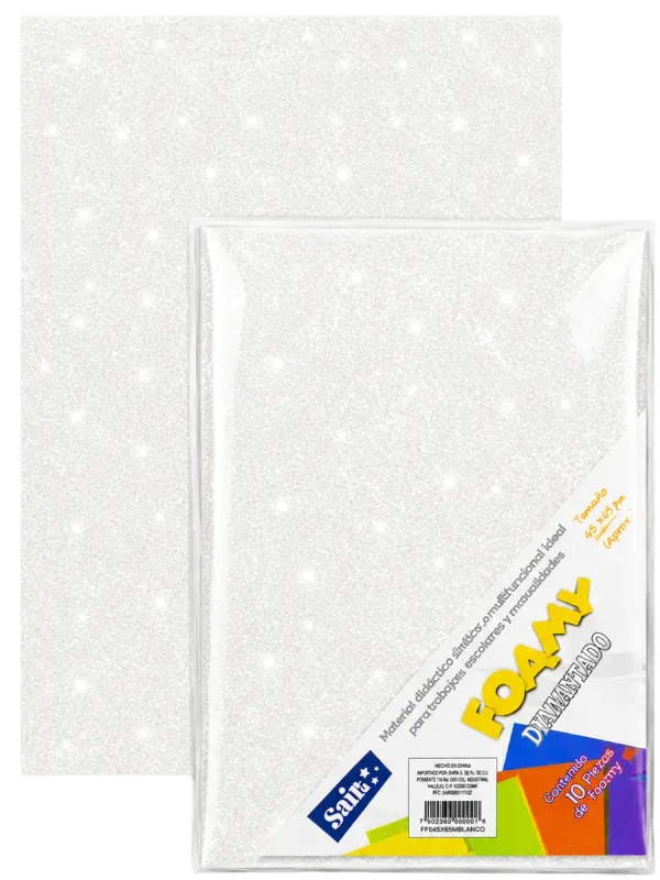 foamy blanco diamantado paquete 10 piezas mayoreo mexico
