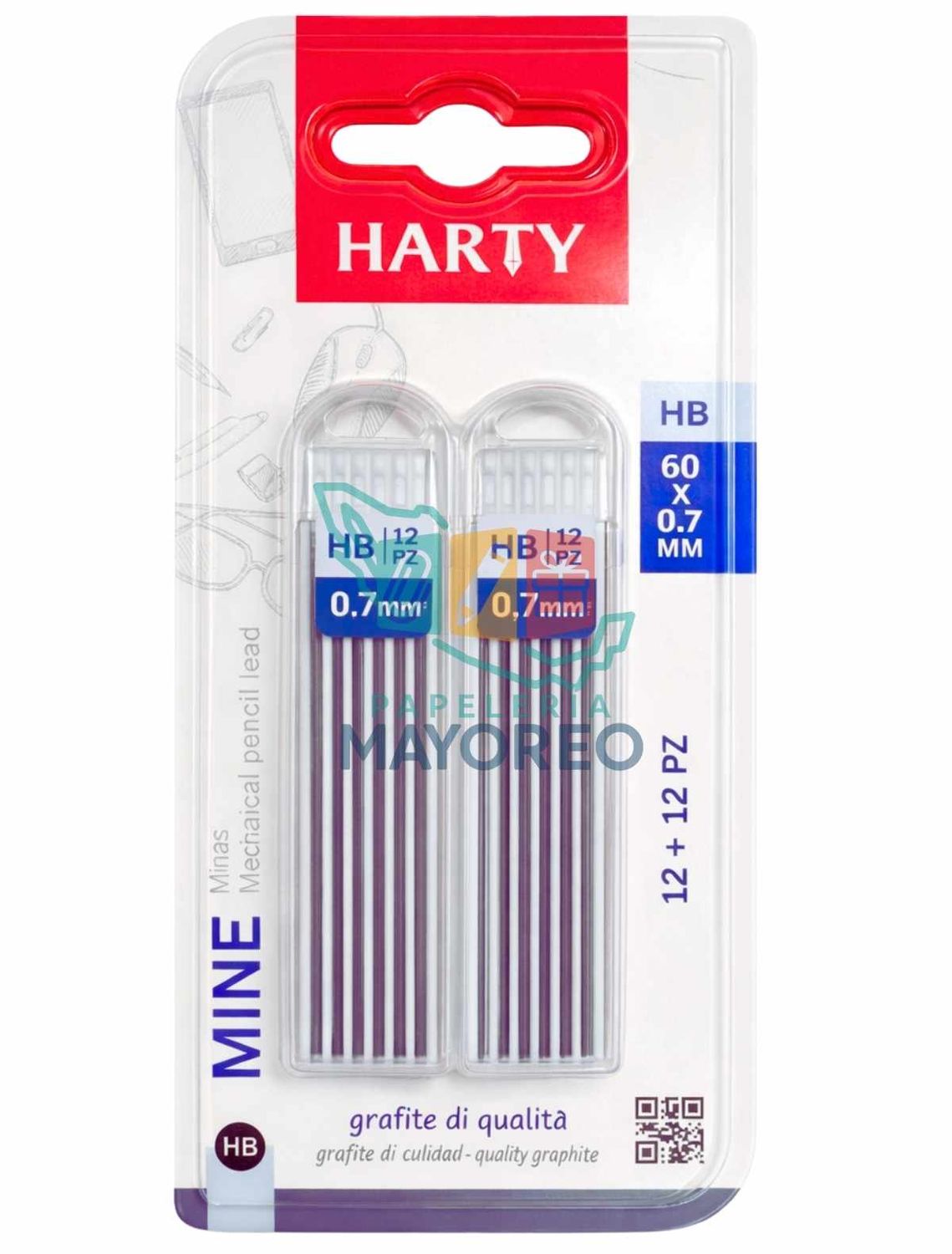 Minas HB 0.7 mm Harty – Blíster c/2