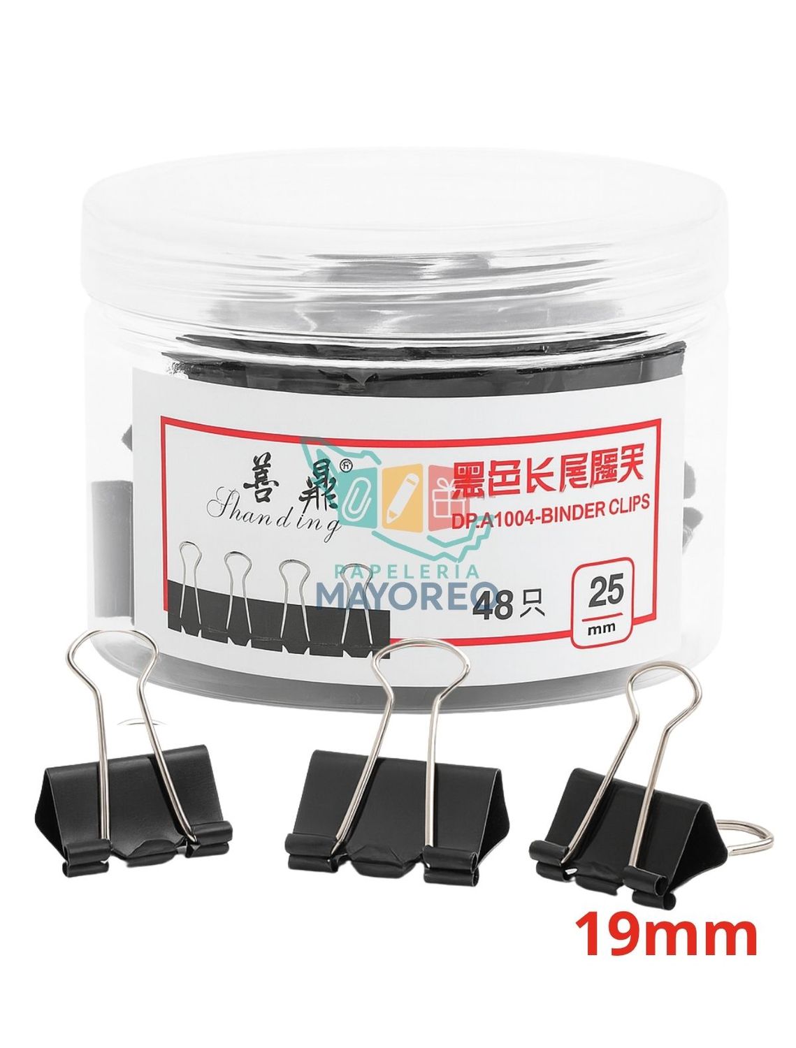 Sujeta documentos 32mm con 24  piezas