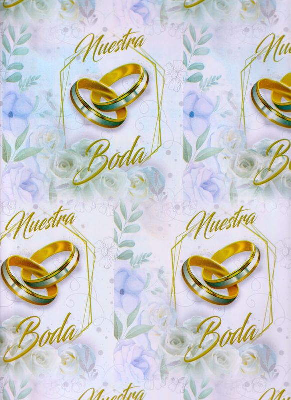 Papel de regalo c/10 pzas Boda