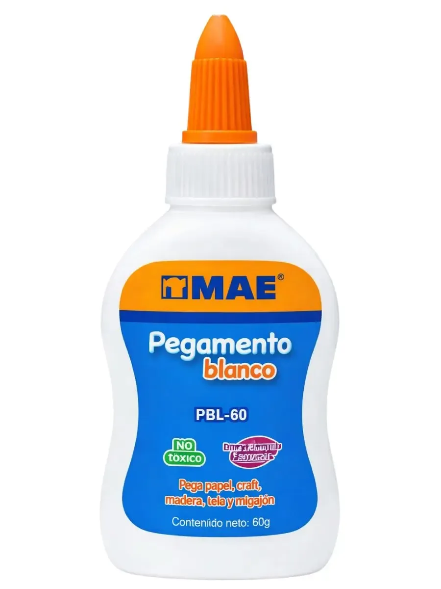 Paquete de 6 pegamentos blancos Mae PBL-60 de 60g al mayoreo.