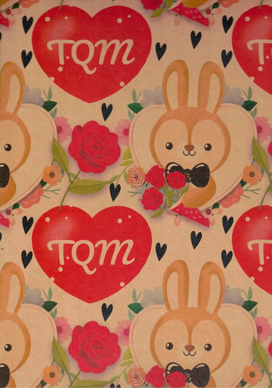 Papel de Regalo San Valentin Kraft C/10pzs Mod. A3