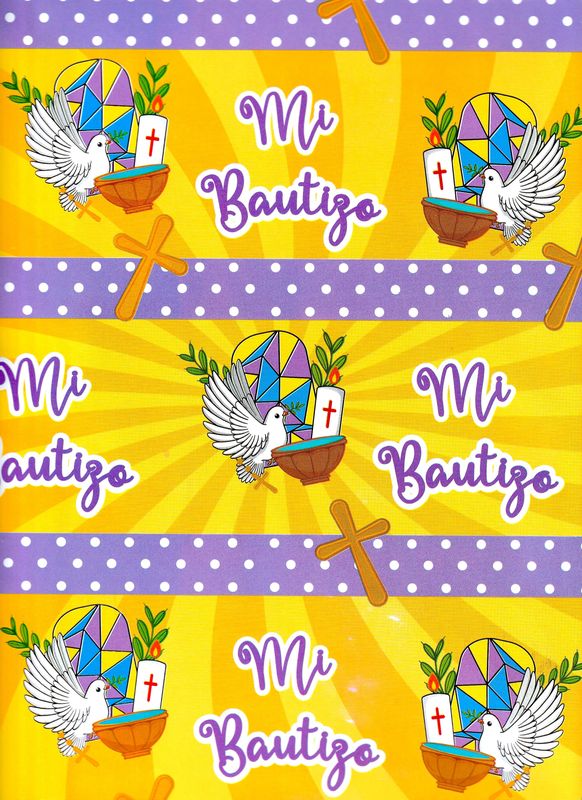 Papel de regalo c/10 pzas Bautizo Papel de regalo c/10 pzas Bautizo