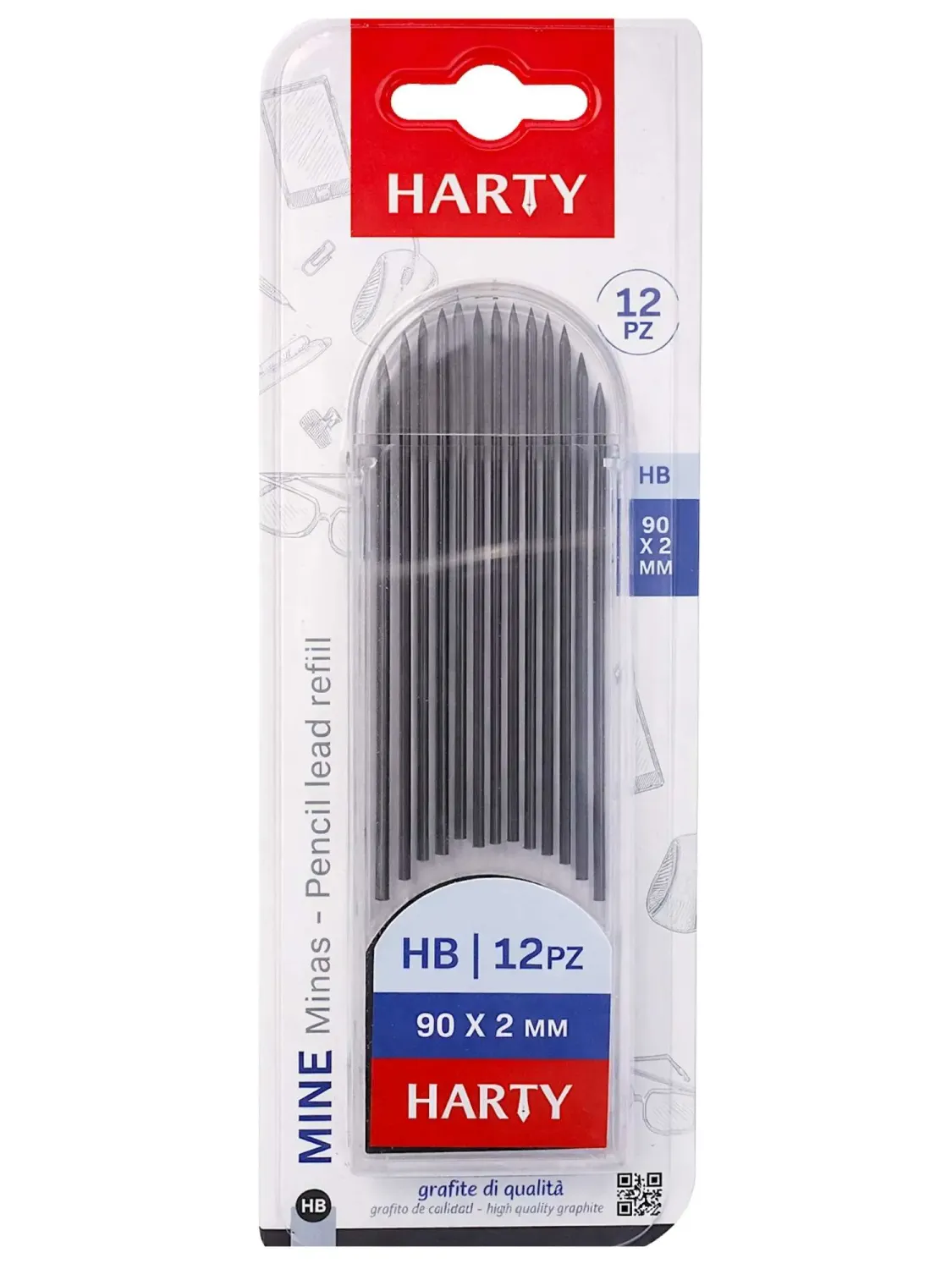 Minas HB 2mm (12 pzas) Mayoreo | Distribuidora Mérida