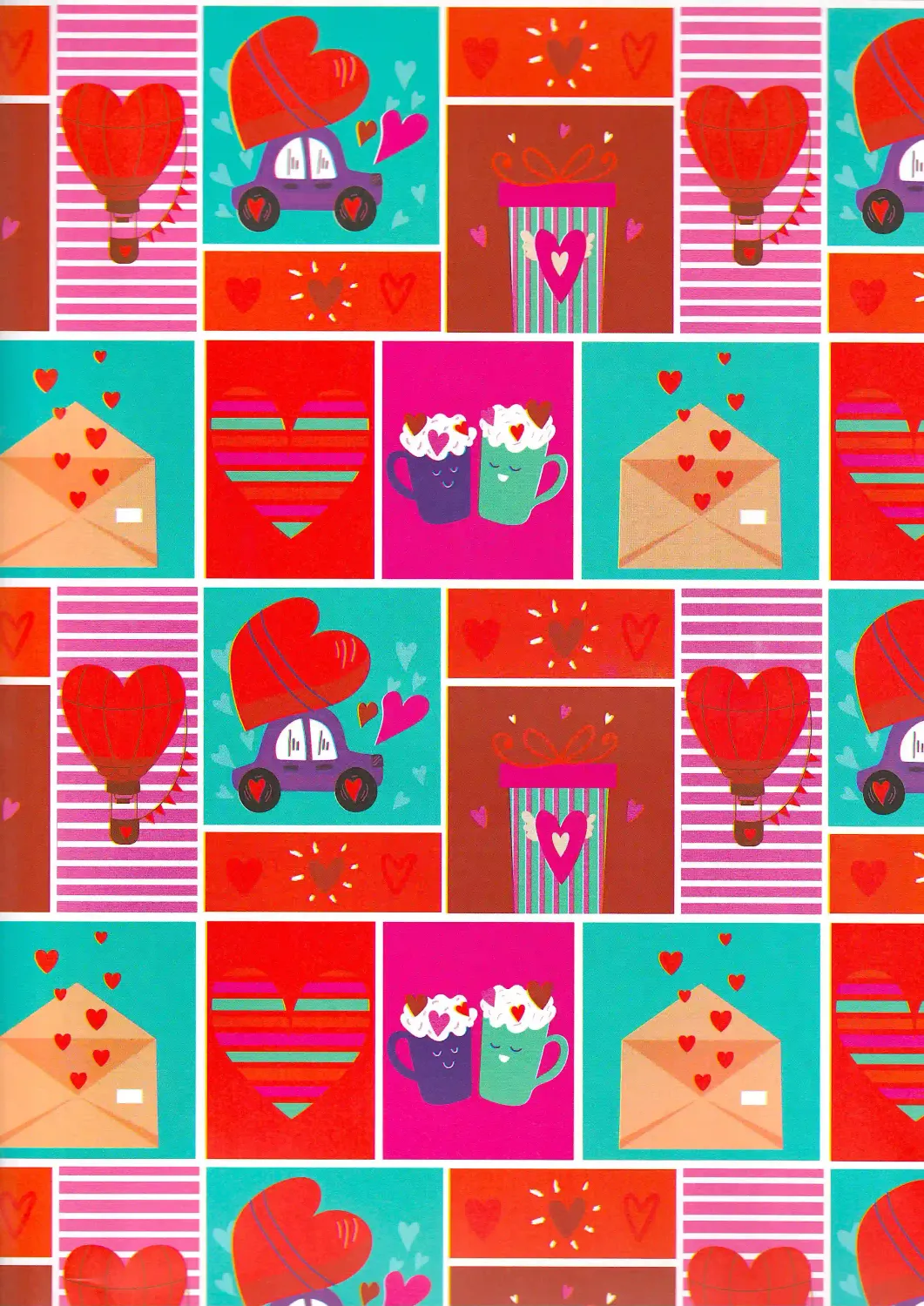 Papel de Regalo San Valentin C/10pzs Mod. A29