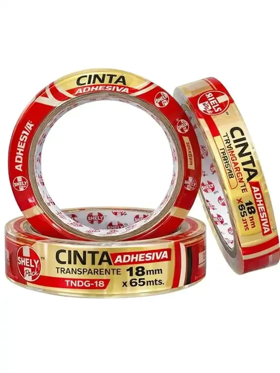 Cinta Transparente Shely 18mm x 65m.pza Rollo de cinta transparente Shely 18mm x 65m.