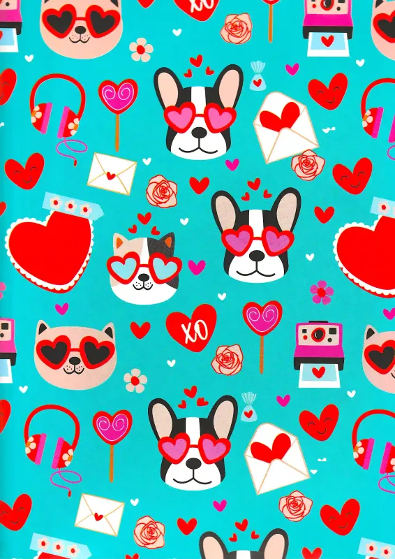 Papel de Regalo San Valentin C/10pzs Mod. A21