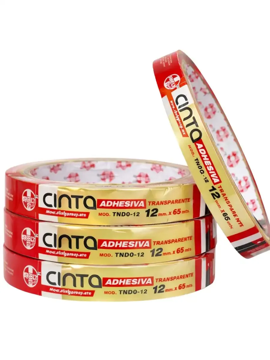 Cinta transparente Shely 12mm x 65m por pieza al mayoreo.