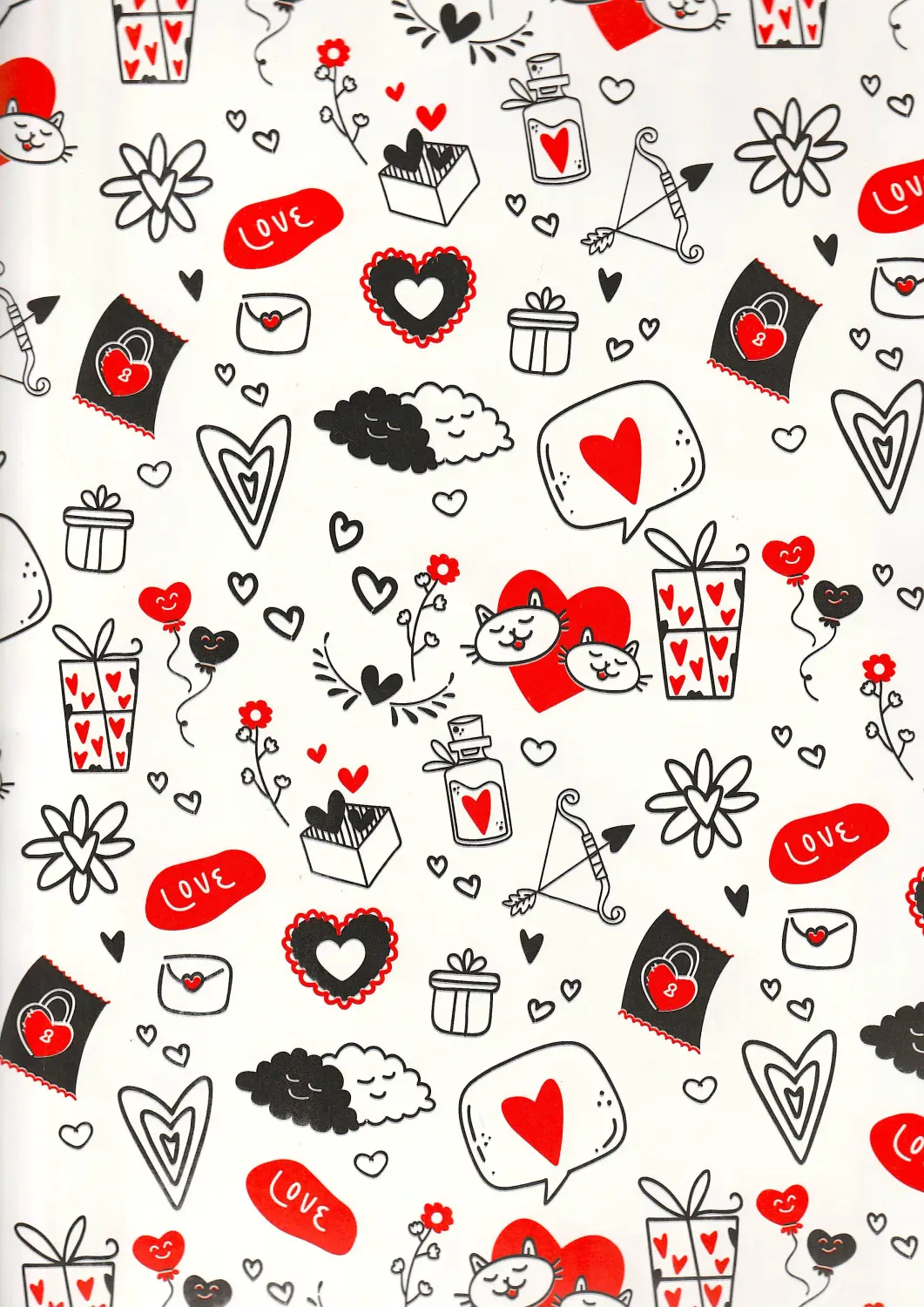 Papel de Regalo San Valentin C/10pzs Mod. A26