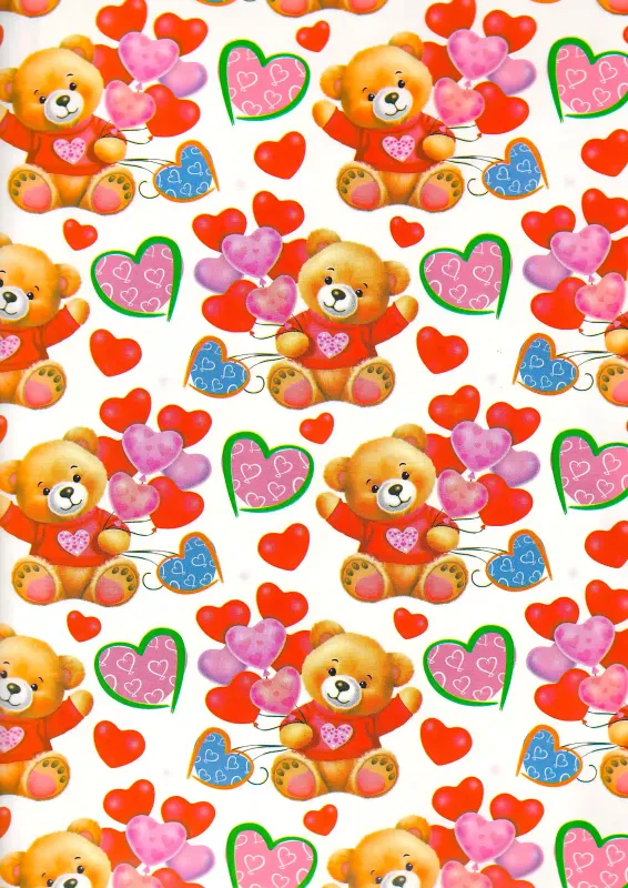 Papel de Regalo San Valentin C/10pzs Mod. A28