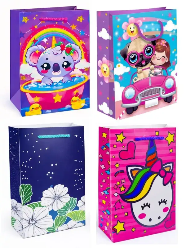 Paquete de 10 bolsas de regalo medianas 27x19cm al mayoreo.