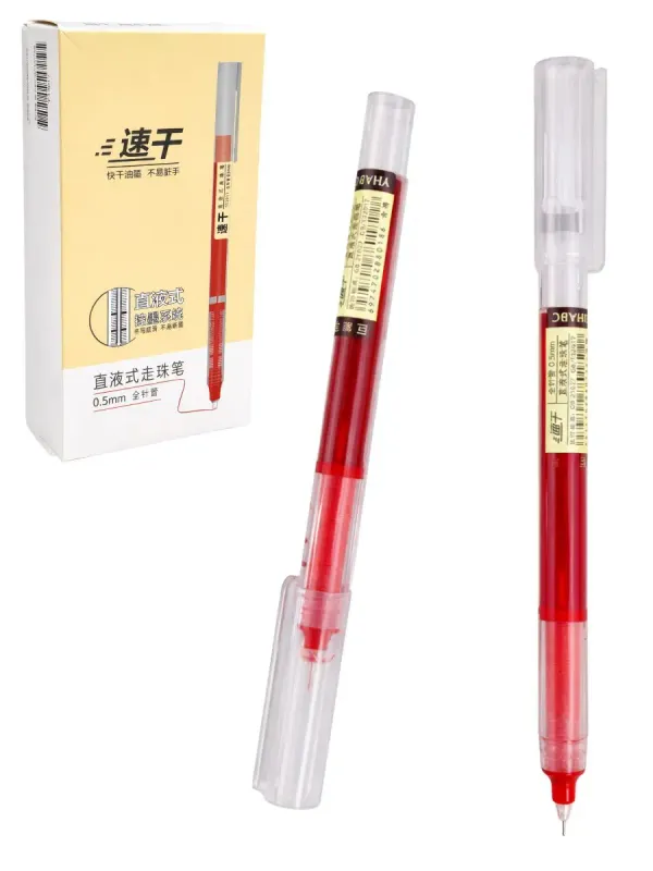 Paquete de 12 bolígrafos de tinta china roja al mayoreo.