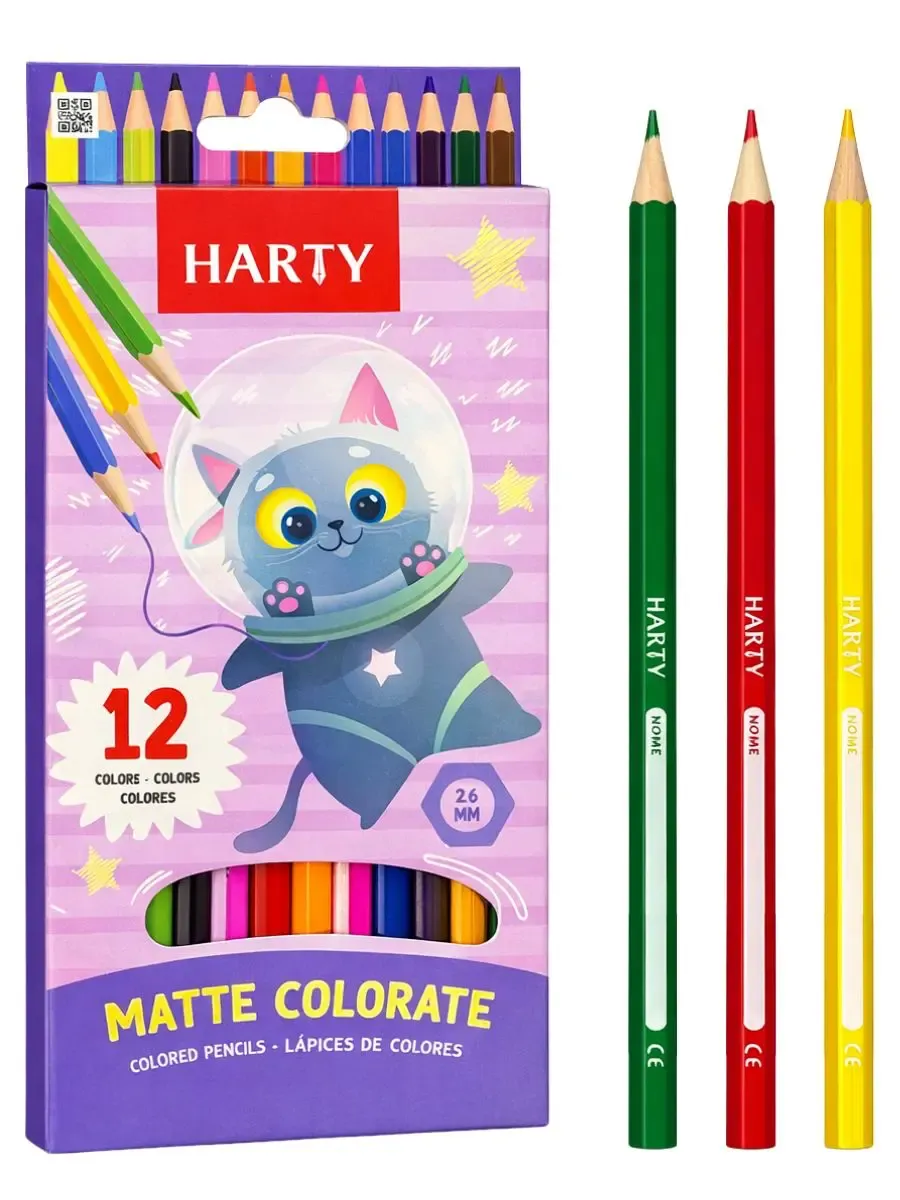 Colores Harty Hexagonales 2.6mm (Caja con 12 pzas)