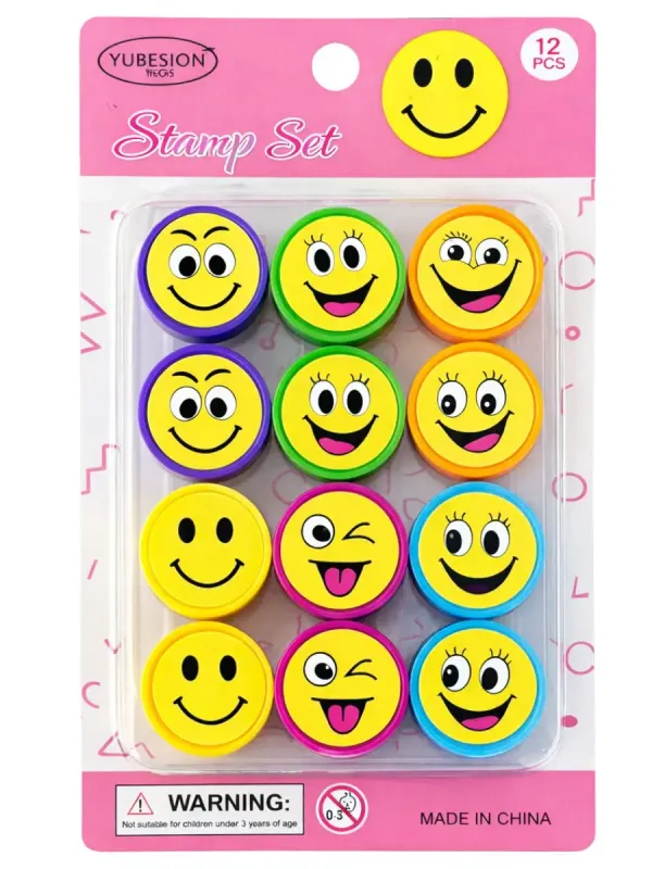 Sellos Infantiles de Caritas (Paq c/12 Pzas) Paquete de 12 sellos de caritas en Papelerías Mérida