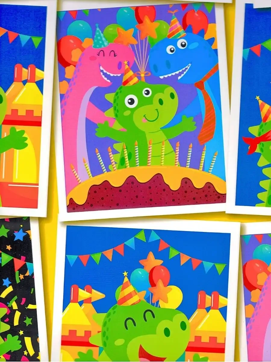 Papel de Regalo Dino Cumpleaños (P55) - 10 pzas Mayoreo