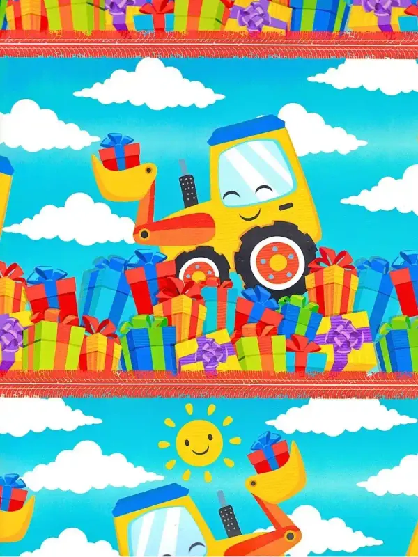 Papel de Regalo Tractor (P57) - 10 pzas Mayoreo