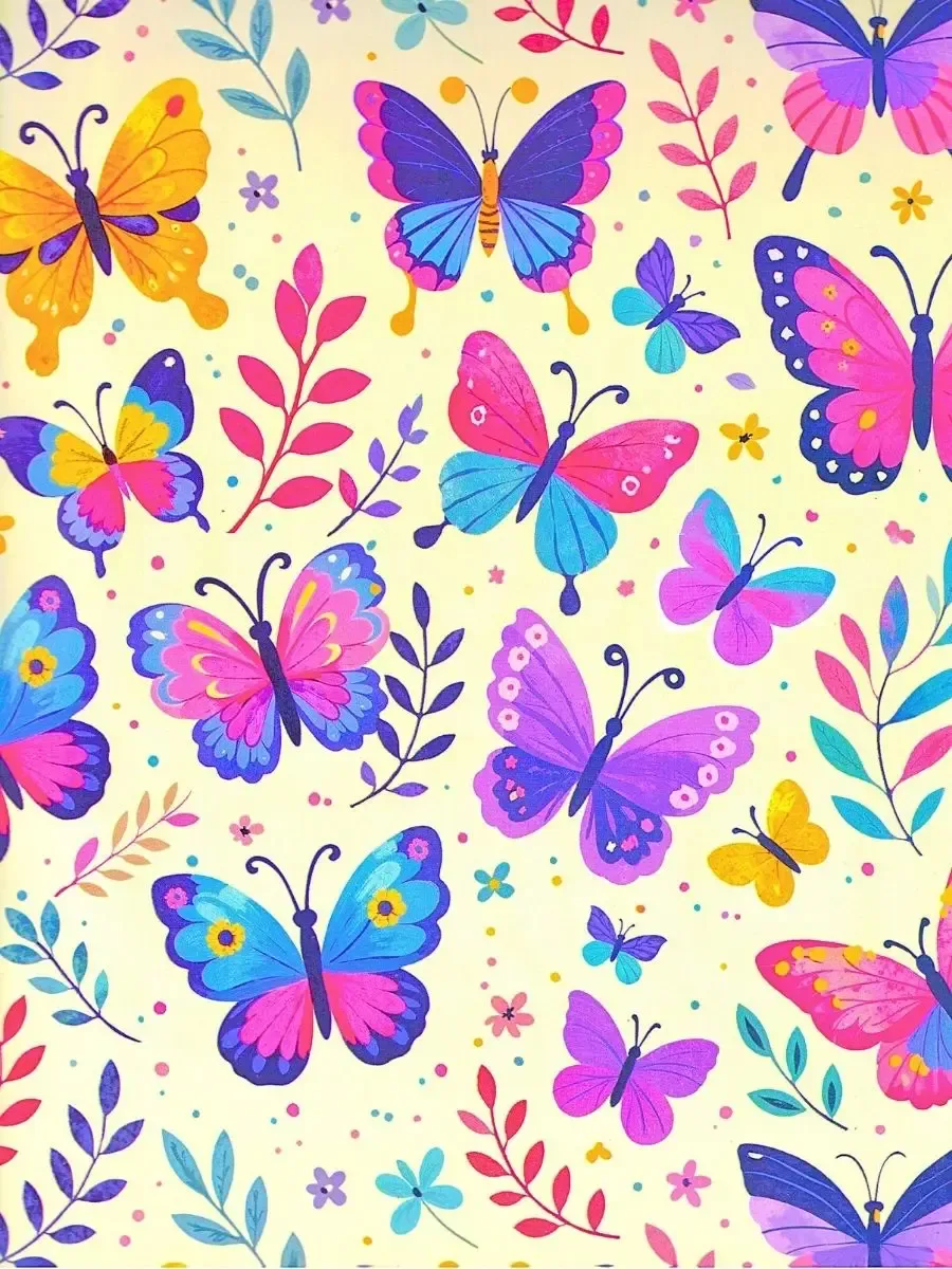Papel de Regalo Mariposas Arcoíris (P62) - 10 pzas Mayoreo