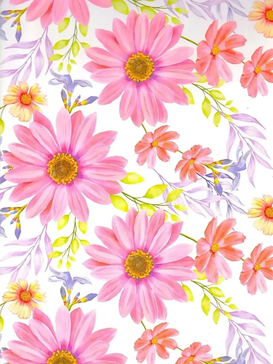 Papel de Regalo Flores Rosas (P82) - 10 pzas Mayoreo