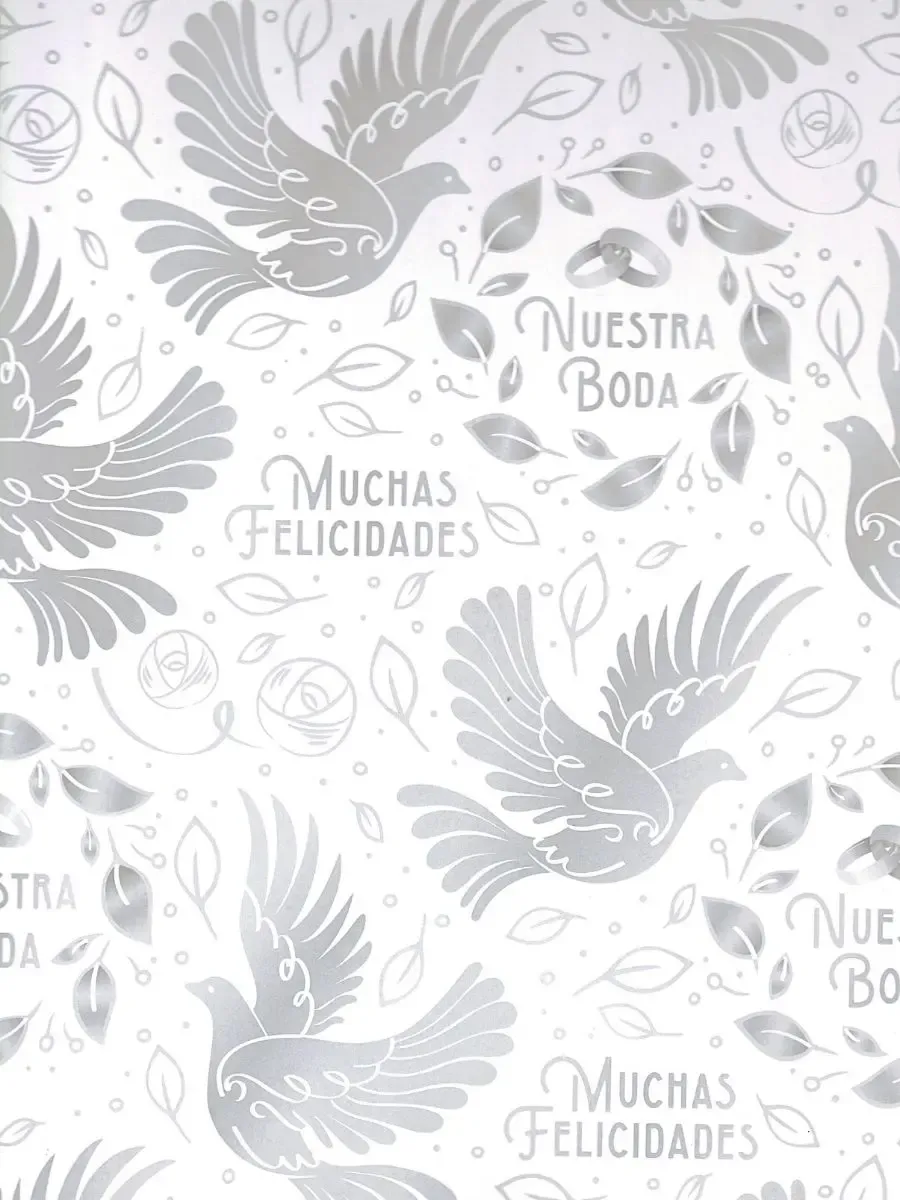 Papel de Regalo Boda Palomas (P83) - 10 pzas Mayoreo