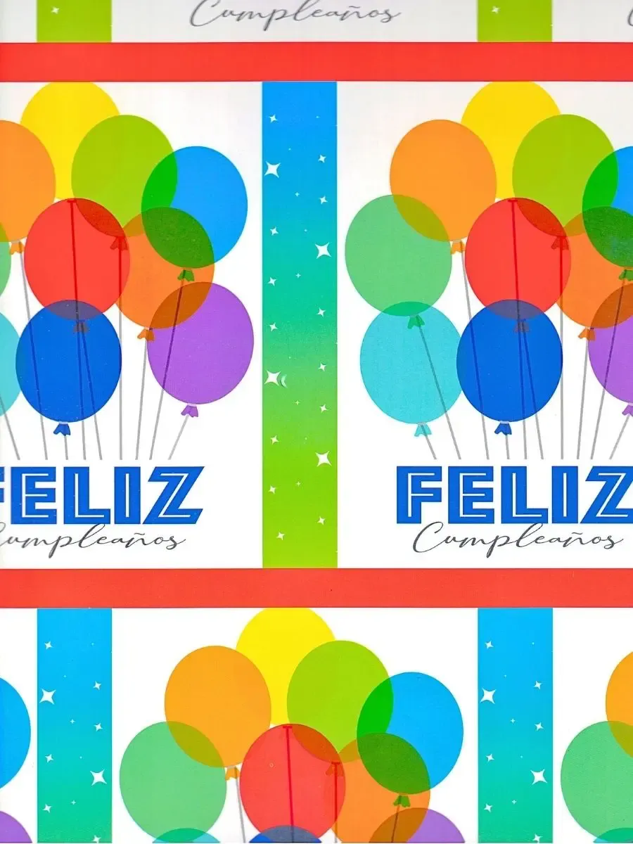 Papel de Regalo Globos Feliz (P90) - 10 pzas Mayoreo