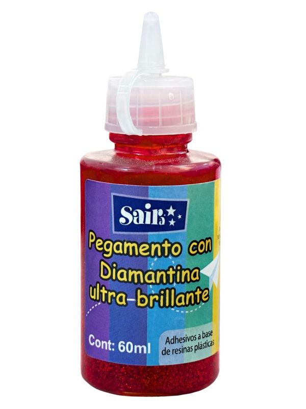 Pegadiamantina Saira Rojo 60ml Bote de pegadiamantina Saira color rojo de 60ml.