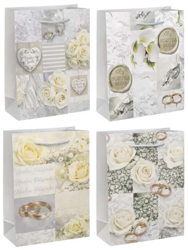 Bolsas de Regalo GR "Enlace" (8 pzs) - 36x25 cm Paquete de 8 bolsas de regalo grandes con diseño Enlace.