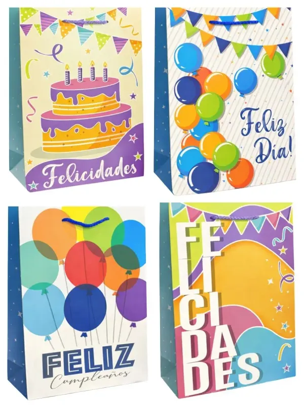 Bolsas de Regalo GR "Regalo Estrella" (8 pzs) - 36x25 cm Paquete de 8 bolsas grandes diseño festivo Regalo Estrella.