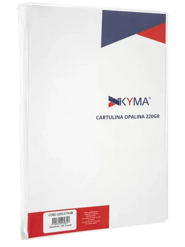 Paquete de 100 hojas de cartulina opalina premium 220g.