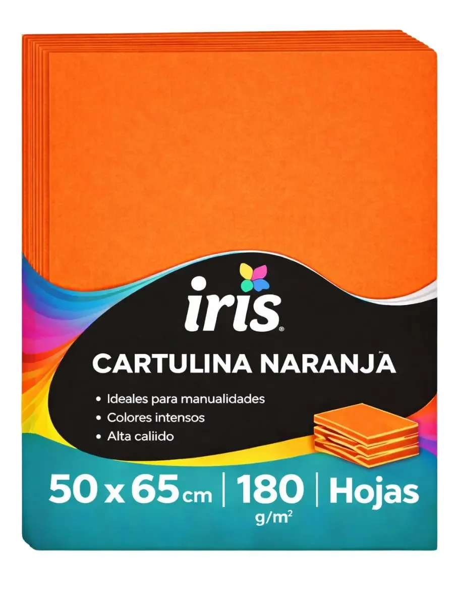 Detalle del acabado mate y tono intenso de la cartulina naranja.
