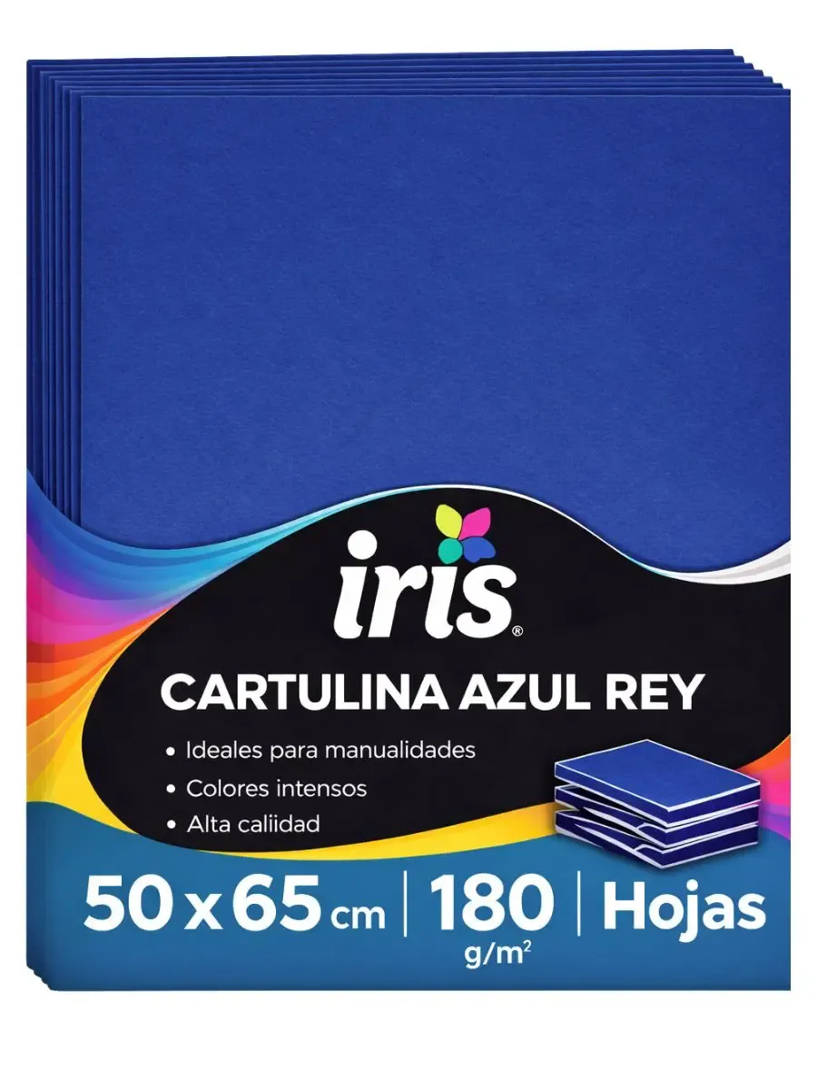 Paquete de 10 cartulinas Iris azul oscuro Padcolor de 180 gramos.