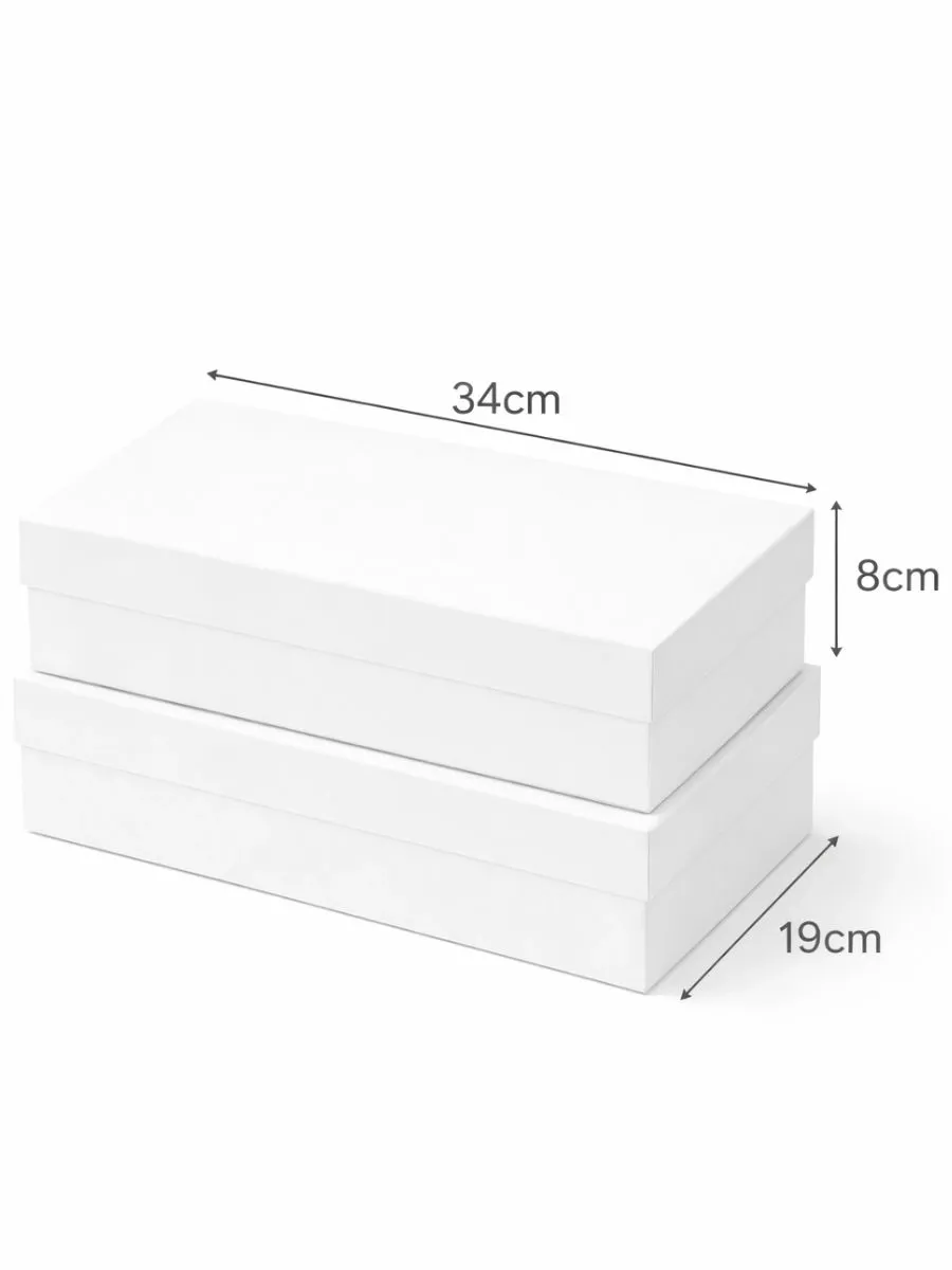 Caja Rectangular Blanca No. 26 (34x19x8) - 10 pzas Mayoreo Paquete de 10 cajas rectangulares blancas de 34 cm para venta por mayoreo en México.