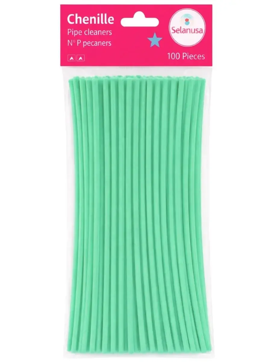 Paquete de 100 limpiapipas color menta Selanusa.