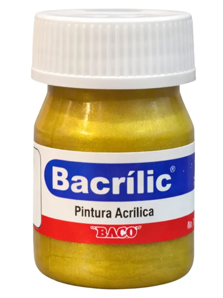 Pintura acrílica Baco color Oro 20ml en Papelerías Mérida