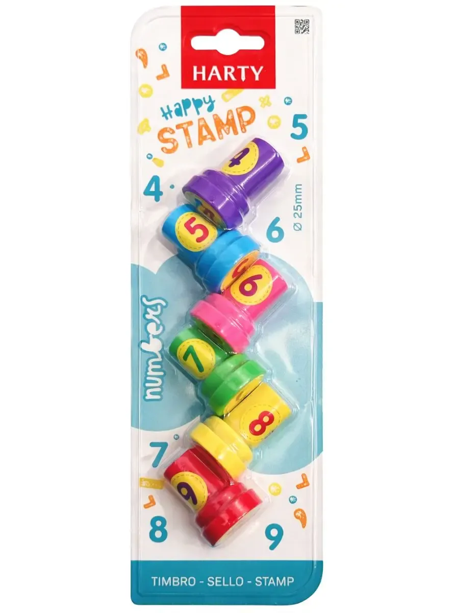 Juego de Sellos Infantiles Números 4 al 9 (Set con 6 Pzas)