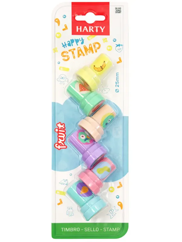 Juego de Sellos Infantiles de Frutas (Set c/6 Pzas) - Set de 6 sellos de frutas para niños en Papelerías Mérida