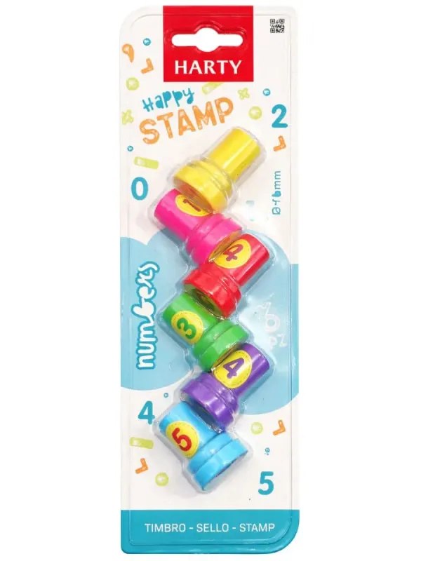 Juego de Sellos Infantiles Números 0 al 5 (Set con 6 Pzas) Set de 6 sellos didácticos con números 0-5 en Papelerías Mérida