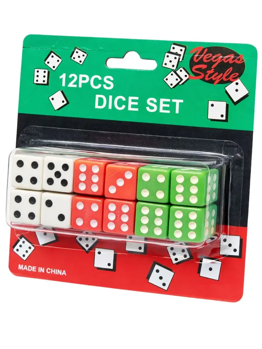 Dados de Plástico 12 pzs - Mayoreo México Paquete de 12 dados de plástico al mayoreo nacional.