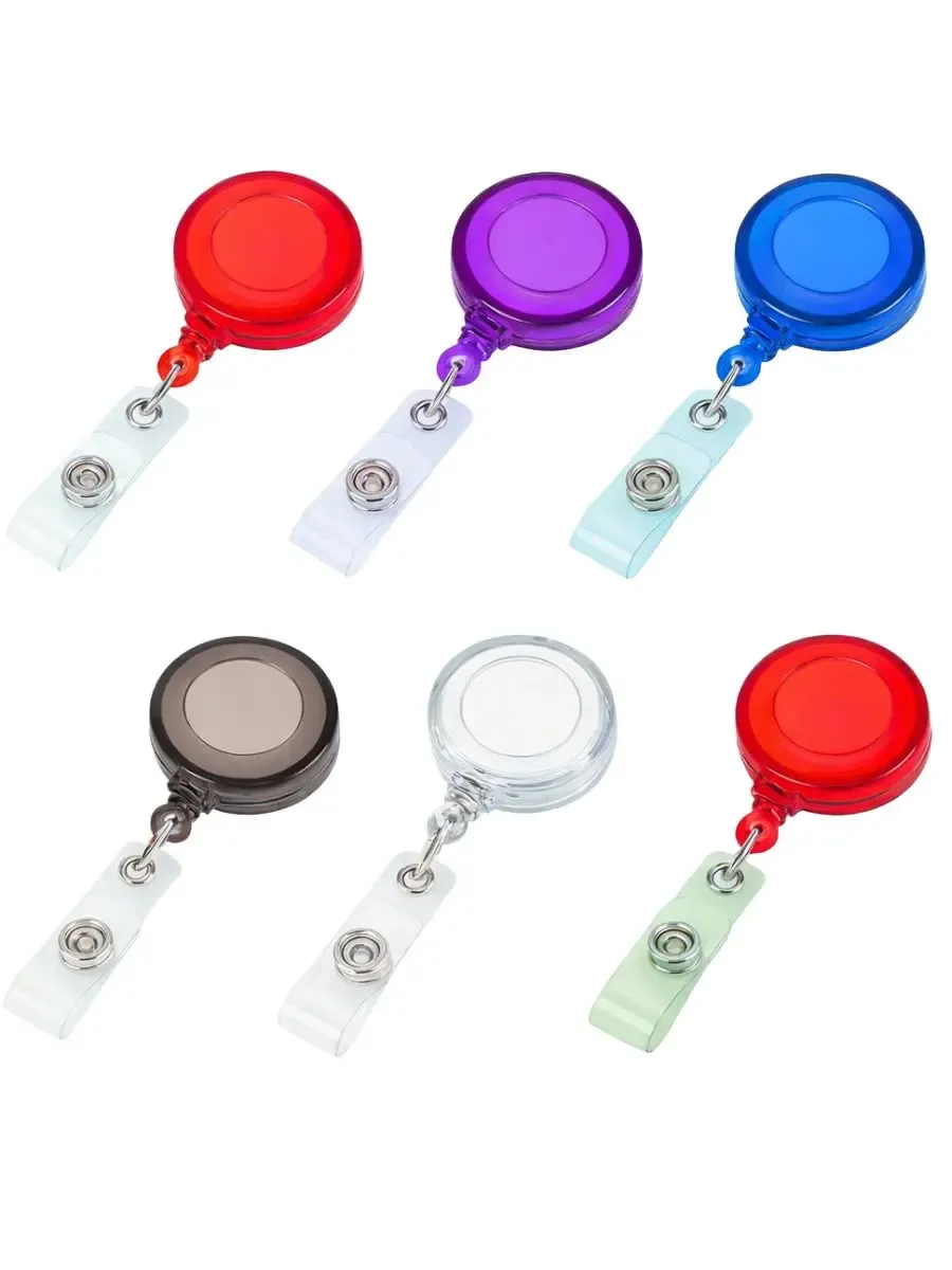 Set de 6 porta gafetes retráctiles tipo yoyo al mayoreo nacional.