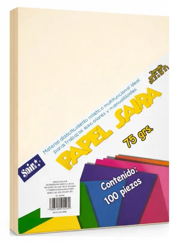 Paquete de 100 hojas de color crema tamaño carta al mayoreo.