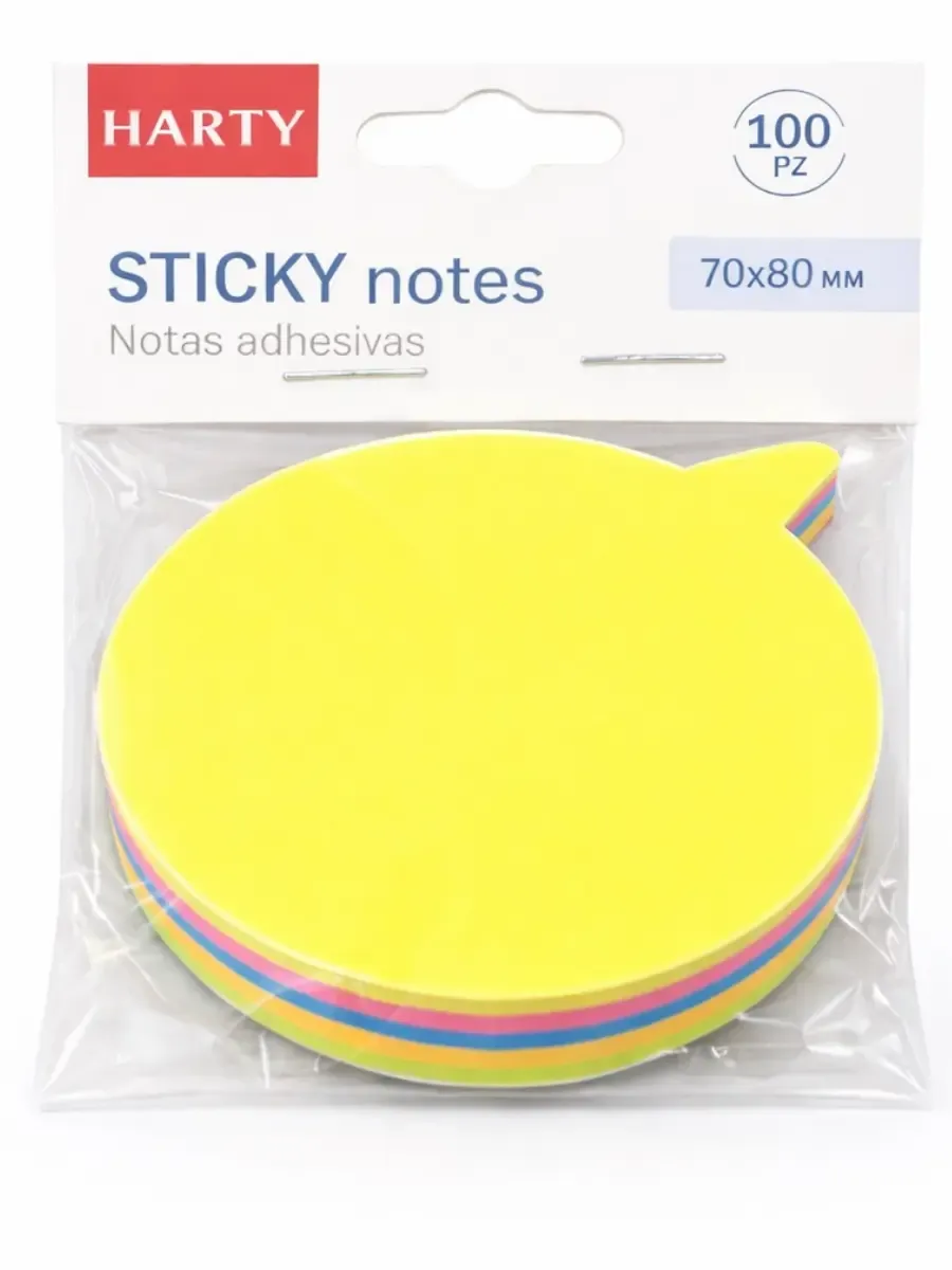 Notas Adhesivas HARTY 70x70 Mayoreo de notas adhesivas Harty con figuras creativas surtidas.