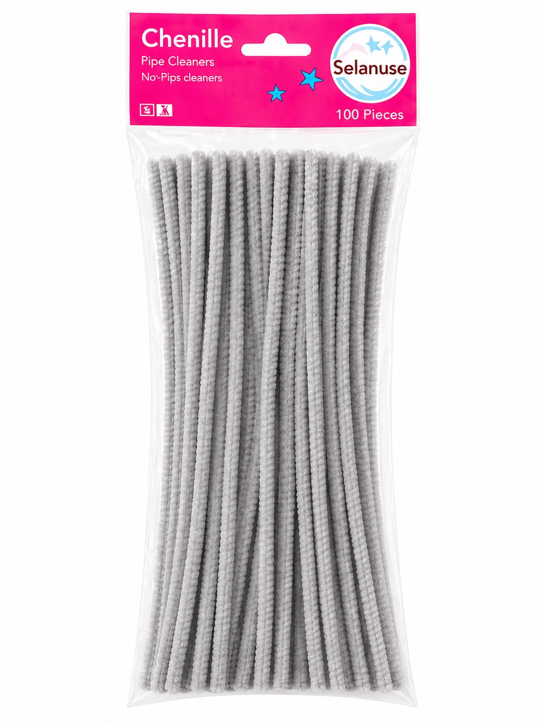 Limpiapipas / Chenille Gris No.18 Selanusa (100 pzas)