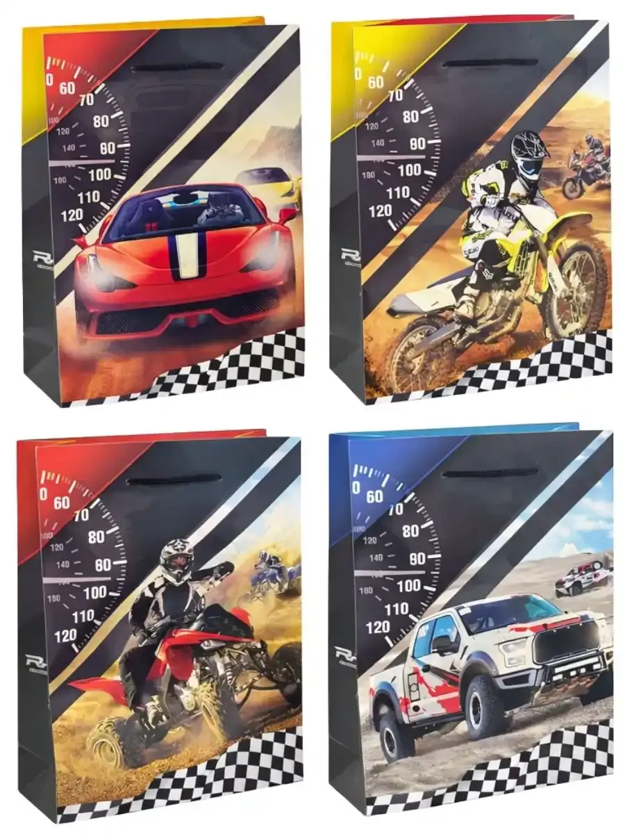 Paquete de 9 bolsas de regalo Padcolor Serie Rally 29x20 cm