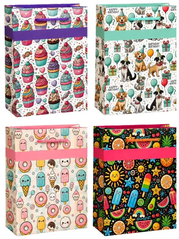 Paquete de 9 bolsas de regalo modelo Candy Chica de 22x15cm.