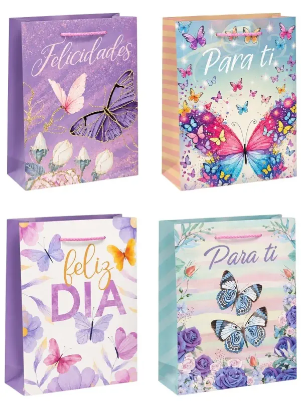bolsa mariposas 22x15cm pack 9 mayoreo mexico