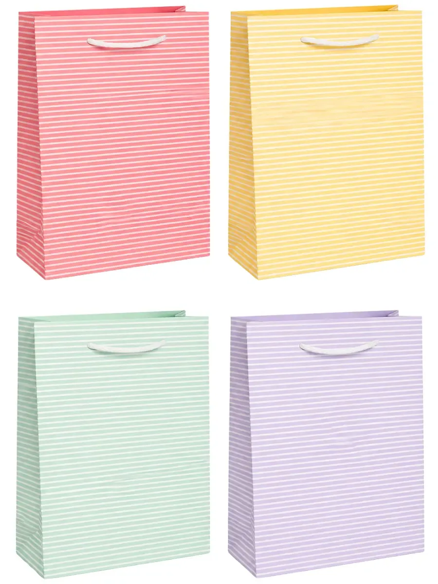 Bolsas de Regalo Líneas Color Ch 22x15cm c/9 pzas