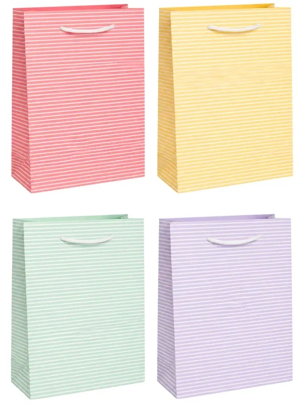Bolsas de Regalo Líneas Color Ch 22x15cm c/9 pzas